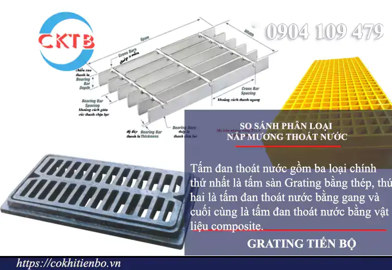 So sánh các loại tấm đan thoát nước, đặc điểm, ưu nhược điểm, nắp mương thoát nước nên chọn loại nào?